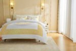 Premium Microfibre Geometric Duvet Cover Set - White