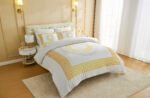 Premium Microfibre Geometric Duvet Cover Set - White