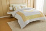 Premium Microfibre Geometric Duvet Cover Set - White