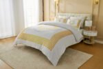 Premium Microfibre Geometric Duvet Cover Set - White