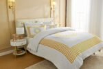 Premium Microfibre Geometric Duvet Cover Set - White
