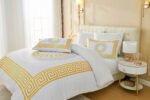 Premium Microfibre Geometric Duvet Cover Set - White