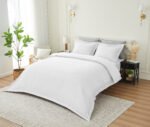 Elegant Classic Weave Duvet Cover Set – White