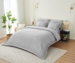Elegant Classic Weave Duvet Cover Set – Grey