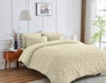 Luxury Designer Embossed Duvet Cover Set - Bone