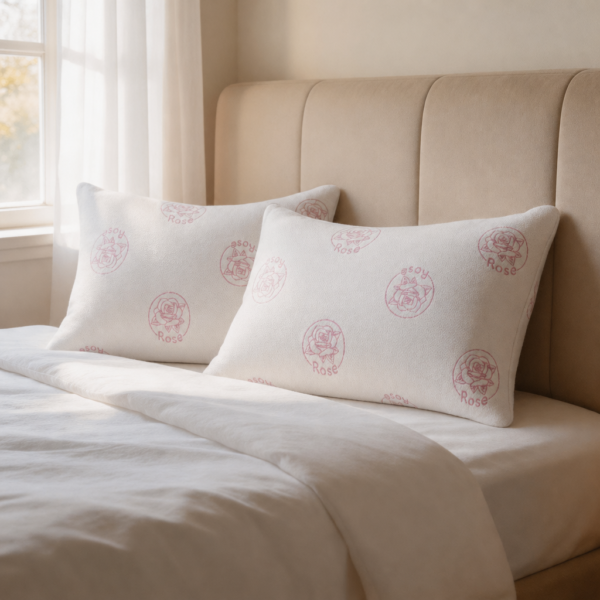 2 Pack Premium Rose Memory Foam Pillows – Pink