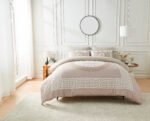 Premium Microfibre Geometric Duvet Cover Set - Mink