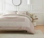 Premium Microfibre Geometric Duvet Cover Set - Mink