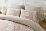 Premium Microfibre Geometric Duvet Cover Set - Mink