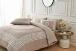 Premium Microfibre Geometric Duvet Cover Set - Mink