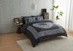 Premium Microfibre Geometric Duvet Cover Set - Charcoal
