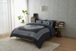 Premium Microfibre Geometric Duvet Cover Set - Charcoal