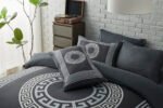 Premium Microfibre Geometric Duvet Cover Set - Charcoal