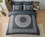 Premium Geometric Duvet Cover Set - Charcoal