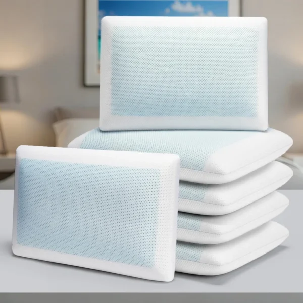Premium Gel Memory Foam Pillow - 6 Pack