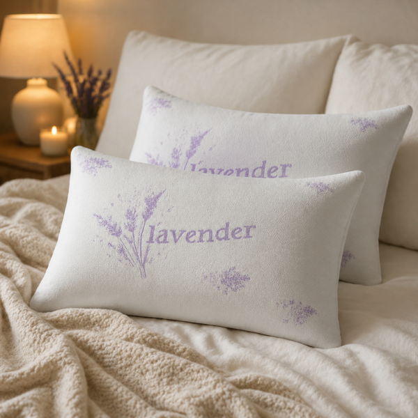 2 Pack Premium Memory Foam Pillows – Lavender