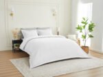 Elegant Classic Weave Duvet Cover Set – White