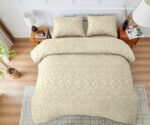 Luxury Designer Embossed Duvet Cover Set - Bone