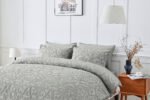 Luxury Designer Embossed Duvet Cover Set - Grey