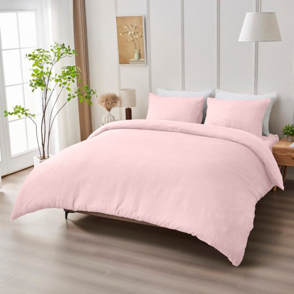 Elegant Everyday Comfort Duvet Cover Set - Pink