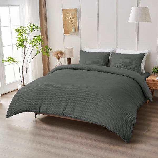 Elegant Everyday Comfort Duvet Cover Set - Charcoal