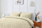 Luxury Designer Embossed Duvet Cover Set - Bone