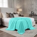 Popcorn Fleece Throw Blanket - Aqua