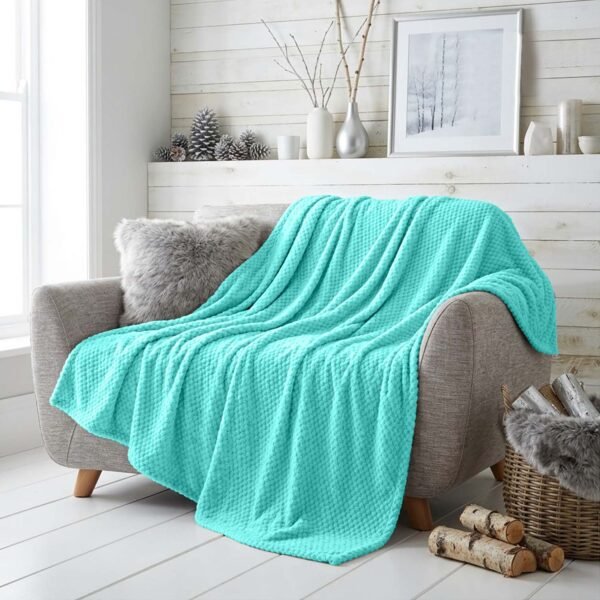 Popcorn Fleece Throw Blanket - Aqua