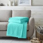 Popcorn Fleece Throw Blanket - Aqua