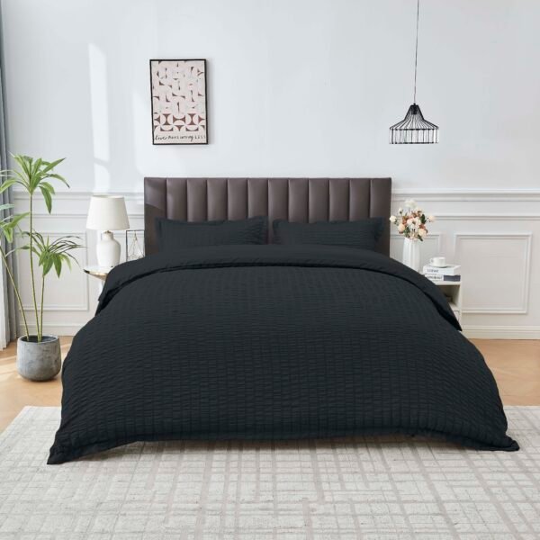 Elegant Everyday Duvet Cover Set - Black