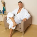 Luxury Flannel Shawl Collar Bathrobe – White