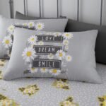 Premium Microfibre Daisy Duvet Cover Set - Grey