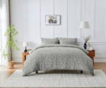 Luxury Designer Embossed Duvet Cover Set - Grey
