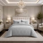 Luxury Linked Pattern Duvet Cover Set - Grey