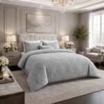 Luxury Linked Pattern Duvet Cover Set - Grey