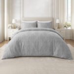 Luxury Linked Pattern Duvet Cover Set - Grey