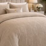 Luxury Linked Pattern Duvet Cover Set - Natural