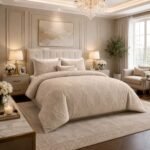 Luxury Linked Pattern Duvet Cover Set - Natural