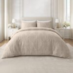 Luxury Linked Pattern Duvet Cover Set - Natural