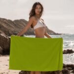 Luxury Soft Touch Plain Beach Towel - Neo Green