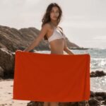 Luxury Soft Touch Plain Beach Towel - Orange