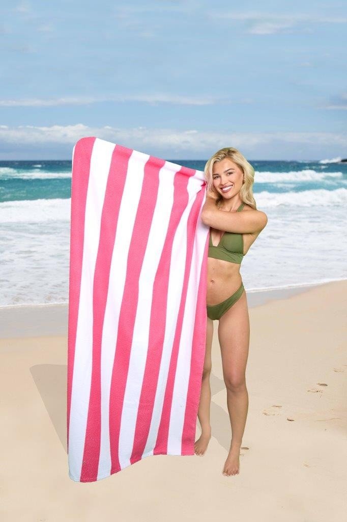 PINK (2) 1 Pack Premium Cabana Resort Beach Towel - Pink