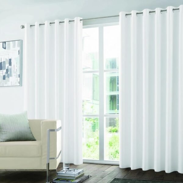 Premium Plain Blackout Curtains - White