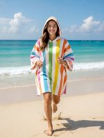 Luxury Pastel Patterned Beach Poncho - Multi