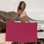 Luxury Soft Touch Plain Beach Towel - Pink