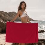 Luxury Soft Touch Plain Beach Towel - Red