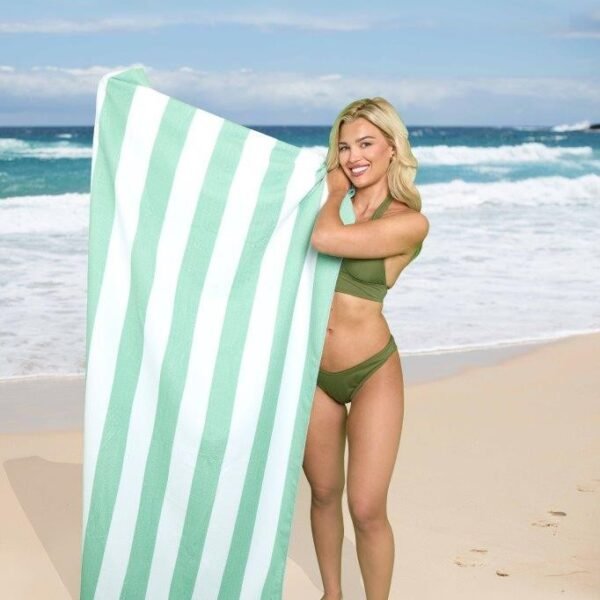 1 Pack Premium Cabana Resort Beach Towel - Sage Green