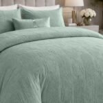 Luxury Linked Pattern Duvet Cover Set - Sage Green