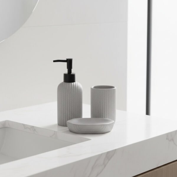 Premium Flynn 3 Piece Bathroom Set - Silver