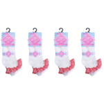 3 Pack Girls’ Premium Lace Socks with Bow - Red